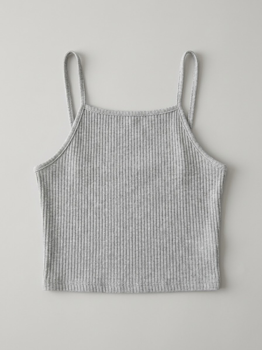 Brandy 🩷 Melville Ribbed Spaghetti Strap Crop Tank Top - Gray